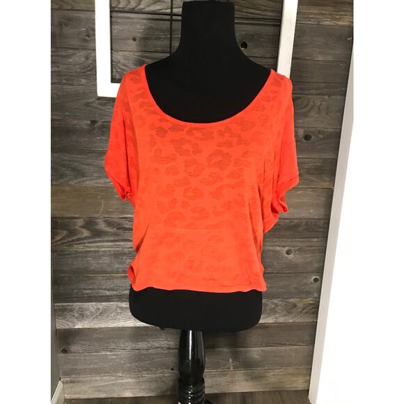 Bozzolo orange animal cheetah leopard print crop top women's size small - Picture 1 of 4